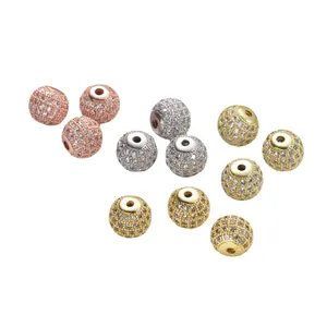 18K vergulde messing tussenkralen met zirkonia voor het maken van DIY-sieraden