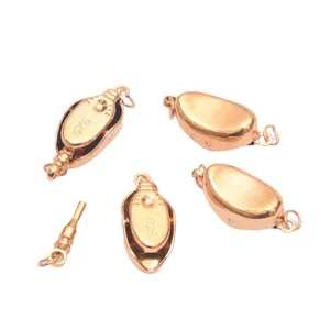 Fermoirs lingots en argent 925 plaqué or 24k pour colliers de perles et bijoux DIY