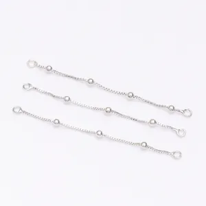 Three 14k gold-filled box chain tassels with polished beads for jewelry making