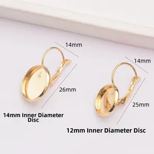 14K goud gevulde oorhaken met 12mm en 14mm trays voor DIY sieraden maken