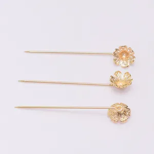 14K vergulde bloem speld broches met filigraan ontwerp voor DIY sieraden maken