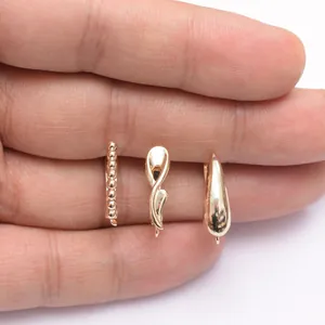 Set of 14k gold plated drop and teardrop shaped earring findings for DIY jewelry making