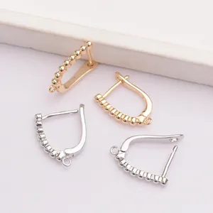 Polished 14k gold-filled and silver teardrop bead earrings findings for DIY jewelry making