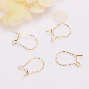 Ganchos para Pendientes de Cobre Chapados en Oro de 18K Simples DIY Joyería Hallazgos Cables de Oreja Kidney Componentes de Pendientes Hechos a Mano
