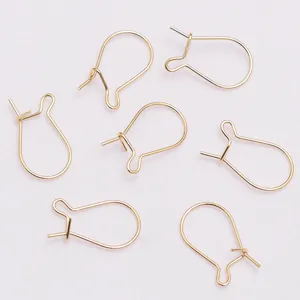 Ganchos para pendientes en forma de U bañados en oro de 18K para joyería DIY