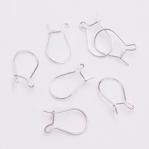 Ganchos para pendientes en U bañados en oro 18K accesorios DIY para joyería hecha a mano plata