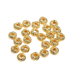 14k gold filled hollow twisted spacer beads for DIY jewelry making bracelets and necklaces