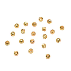 Golden 18K gold-plated spacer beads with textured and smooth finishes for DIY jewelry making
