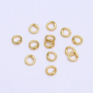 Anneaux de connexion dépolis en or 14K avec trous latéraux pour bijoux DIY