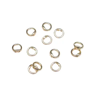 Anneaux de fermeture ronds plaqués or 14k avec doubles trous pour bijoux DIY artisanat