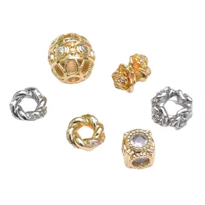 Set aus 14k vergoldeten Stern- und Herz-Abstandhaltern mit Zirkonia für DIY-Schmuckherstellung