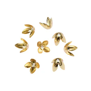 8 pz copriperla a fiore traforato placcati oro 18k per creazione gioielli fai-da-te