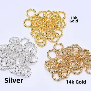 Στριφτοί κρίκοι με επιχρύσωση 14k και 18k για DIY κοσμήματα σε τρία μεταλλικά χρώματα