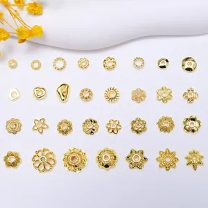 Copriperla a Petalo Cavo in Lega Placcato Oro Argento Resistente al Colore Distanziatori per Gioielli Fai-da-te Collana Bracciale Componenti