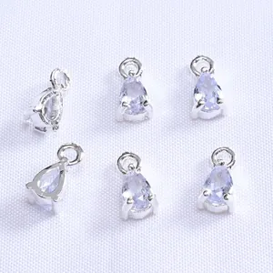 Détails de pendentifs gouttes en or 14k avec zircons pour la création de bijoux DIY