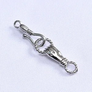 Vintage silver 14k gold-filled lily of the valley hook clasp with blue stone for jewelry DIY