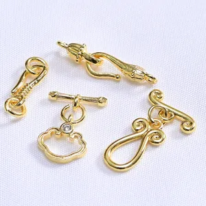 14k gold plated toggle clasps and cloud charms for DIY jewelry making accessories