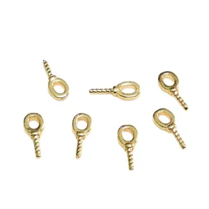 Set of seven 18k gold plated screw eye bails for DIY pearl jewelry making