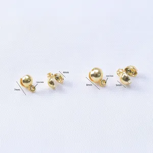 18K gold plated folding crimp bead covers in 4mm to 8mm sizes for DIY jewelry making