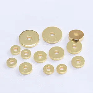 Cuentas espaciadoras de metal chapado en oro de 18K de varios tamaños para joyería DIY