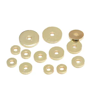 Cuentas espaciadoras planas bañadas en oro de 18K en varios tamaños para joyería DIY