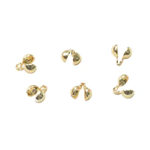 Set of 6 gold plated 18K beads for DIY jewelry making of necklaces and bracelets