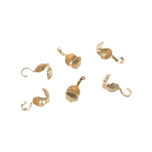 Set de 6 cierres dorados en forma de concha para creación de joyas y collares DIY