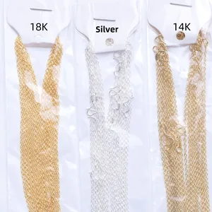 Chaînes à maillons O de 1,5mm en or 18K, argent et or 14K pour création bijoux DIY