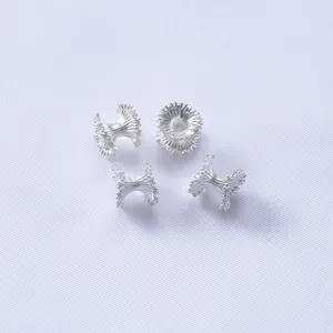 Silver wavy zircon spacers for 14K gold plated bracelet DIY jewelry making supplies