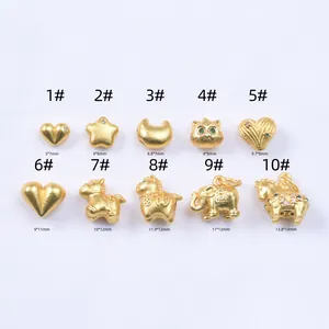 Matte gold zodiac and celestial charm beads for DIY bracelet jewelry making