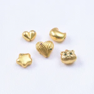 Golden zodiac horse pendants and star heart spacer beads for DIY jewelry making