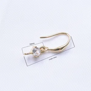 Monachelle placcate oro 14K con ciondolo in zircone da 10mm lunghezza 24mm