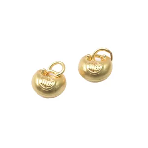 Matte gold Fu character lucky bag pendants for DIY bracelet and necklace jewelry making