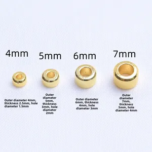 18K gold plated bead spacers in 4mm-7mm sizes for DIY jewelry making and bracelet design
