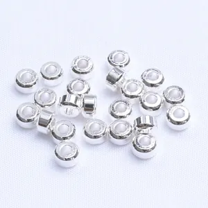 Polished silver 18k gold plated large hole spacer beads for DIY jewelry making