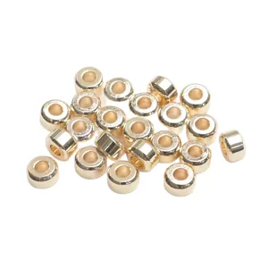 Polished 18k gold-plated large hole column spacer beads for DIY jewelry making