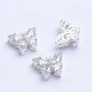 3D-Schmetterlingsperlen aus 14K Gold Filled mit Zirkonia für DIY-Schmuckherstellung