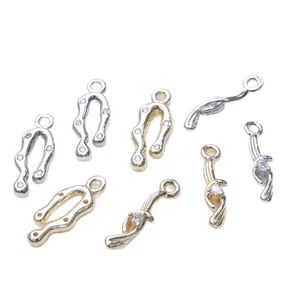 14K vergoldete Ohrring-Anhänger mit Zirkon-Besatz für DIY-Schmuckherstellung und Design