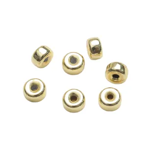 Perline distanziatrici rotonde placcate oro 18k per creazione gioielli fai da te