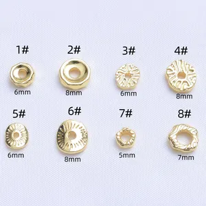 Perline distanziatrici placcate in oro 18k da 5mm-8mm per creazione gioielli DIY e bracciali