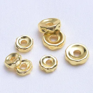 Perle distanziatrici irregolari placcate oro 18k per creazione gioielli fai da te