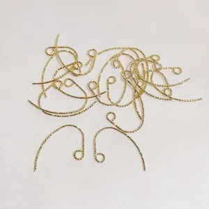 Ganchos para pendientes de latón chapado en oro de 14k con acabado texturizado para joyas
