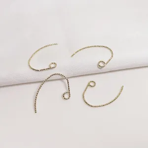 Ganchos para Pendientes de Latón Lleno de Oro 14k Texturizados Alambres para Orejas Martillados Oro 18k Para Creación de Joyas DIY