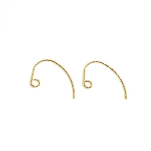 Ganchos para pendientes de oro de 14k con acabado brillante y lazo para joyería artesanal