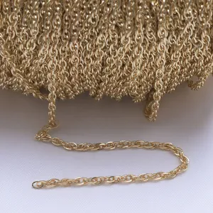 14k goldgefüllte doppellagige O-förmige Wellenkette auf Spule für DIY-Schmuck