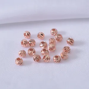 14k Gold gefüllte facettierte Zwischenperlen mit Spiraltextur für DIY-Schmuck