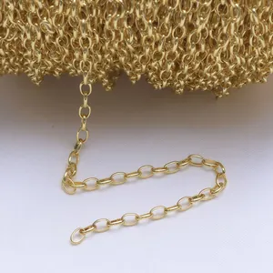 Makroaufnahme von 14k vergoldeten doppelten Ovalgliederketten für DIY Schmuckherstellung