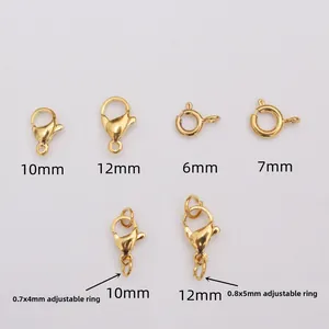 24k vergoldete Karabinerverschlüsse und Federringe Set mit Biegeringen für DIY Schmuck