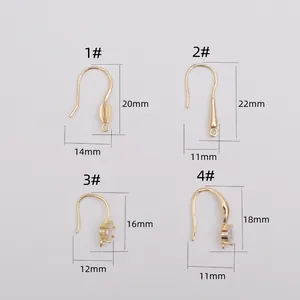 14K gold plated earring hooks with cubic zirconia available in four varied sizes