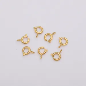 Set mit 7 vergoldeten 24K Federring-Verschlüssen für DIY Halsketten und Armbänder